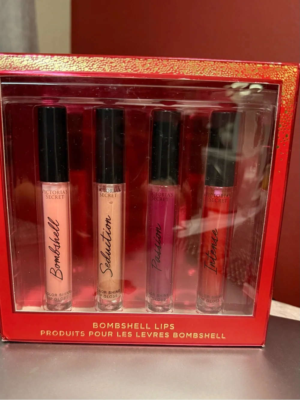 Victoria's Secret Bombshell Lips Set — Light Pink, Nude Pink, Bright Pink & Red